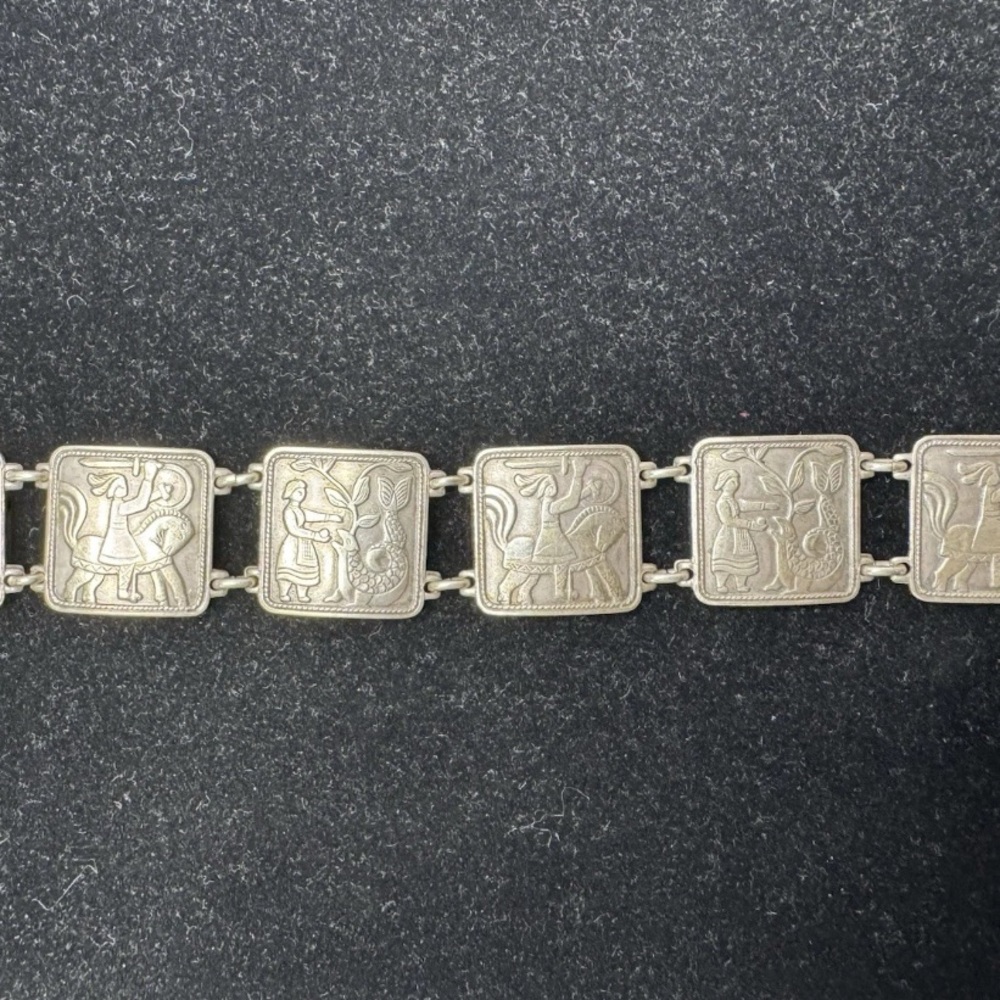 David Andersen Silver Square Link Bracelet Solid … - image 5